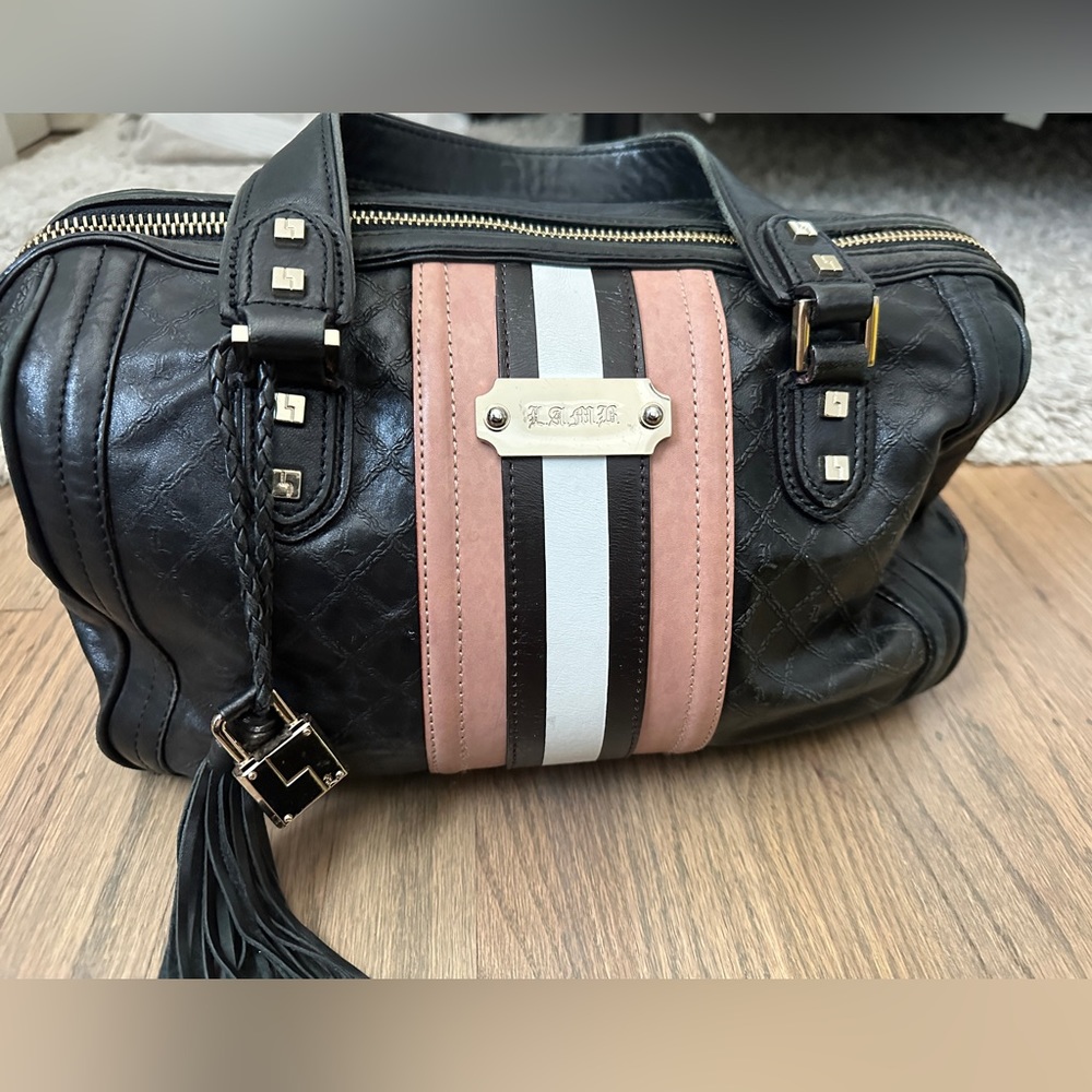 L.A.M.B./Gwen Stefani Bag Black/Tan Large Leather Handbag